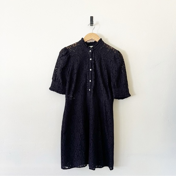 Zara Rhinestones Lace Black Dress - Picture 4 of 12